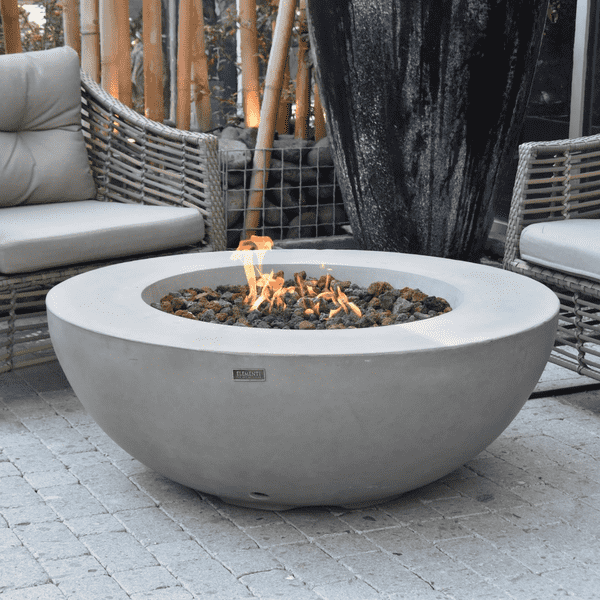 Elementi Lunar Round Concrete Fire Pit Table Fire Pit Surplus