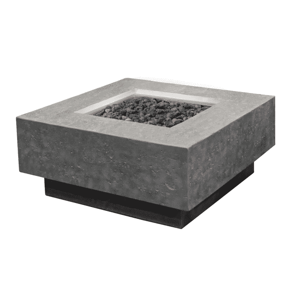 Elementi Manhattan Square Concrete Fire Pit Table OFG103 Without Flame on White Background