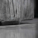 Elementi Warren Table - Propane - OFG307 Classic Gray Glass Fiber Reinforced Concrete Close Up Texture and Wood Grain Finish Bottom