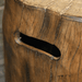 Elementi Warren Table - Propane - OFG307 Redwood Glass Fiber Reinforced Concrete Close Up of Texture and Wood Grain Finish Upper Side with Handle