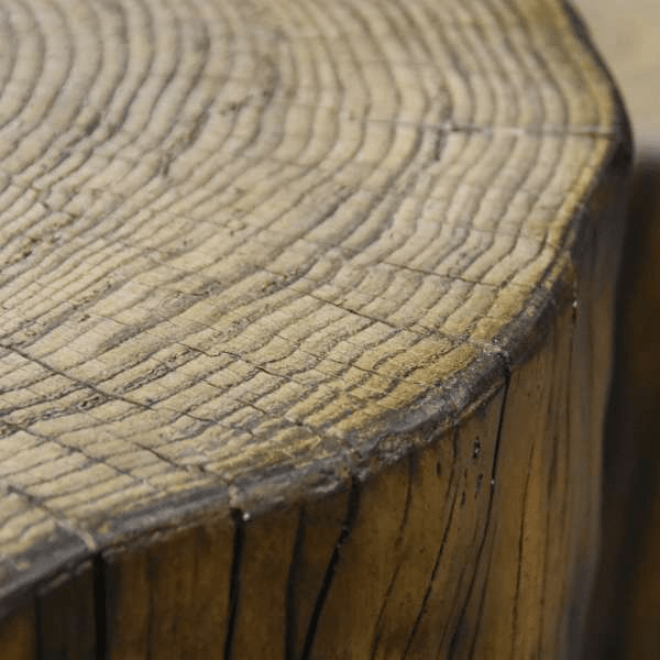 Elementi Warren Table - Propane - OFG307 Redwood Glass Fiber Reinforced Concrete Close Up of Texture and Wood Grain Finish Top Side