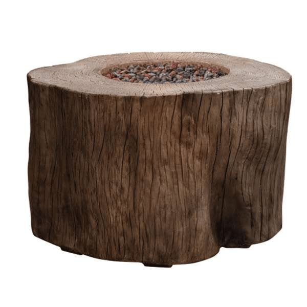 Elementi Warren Table - Propane - OFG307 Redwood No Flame on a White Background