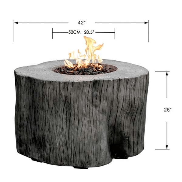 Elementi Warren Table - Propane - OFG307 Size DImension, Diameter and Height