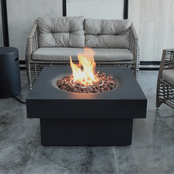 Modeno Branford Square Concrete Fire Pit Table | Fire Pit Surplus
