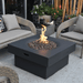 Modeno Branford Square Concrete Fire Pit Table OFG141 Black With Flame on Outdoor Set up