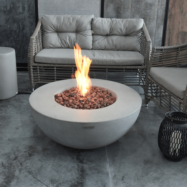 Modeno Roca Round Concrete Fire Table Fire Pit Surplus