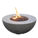 Modeno Roca Round Concrete Fire Table OFG107 With Flame On White Background