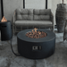 Modeno Venice Round Concrete Fire Pit OFG113 With Flame, Propane Tank Cover, Couch