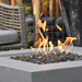 Modeno Westport Square Concrete Fire Pit Table OFG135 Close Up of Burner With Flame