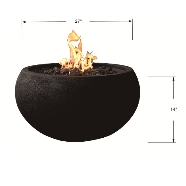Modeno York Round Concrete Fire Bowl OFG115 Size Dimension, Diameter, Height