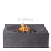 PyroMania Fire Paloma Square Concrete Fire Pit Charcoal With Flame on White Background