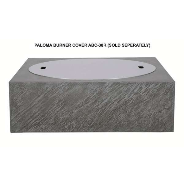 PyroMania Fire Paloma Square Concrete Fire Pit Slate with Stainless Steel Burner Cover