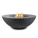 PyroMania Fire Shangri-La Round Concrete Fire Pit Table Charcoal with Flame On a White Background