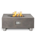 PyroMania Fire Tao Square Concrete Commercial Fire Pit Table Slate With Flame On White Background
