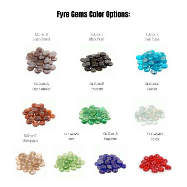 American Fyre 60_ Calais Oval Fire Table Fyre Gems Color Options_