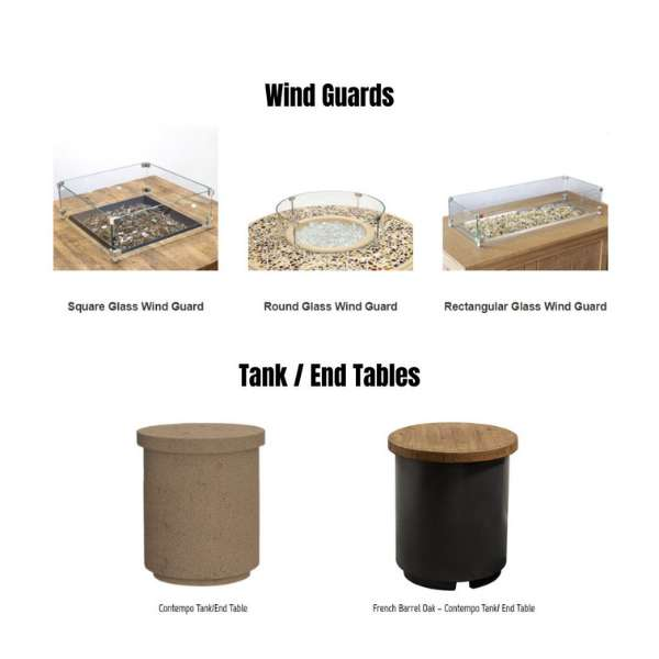 American Fyre Designs 54_ Versailles Fire Bowl Wind Guards And Tank_end Tables