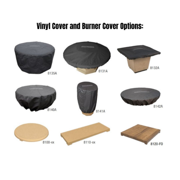 American Fyre Designs Chiseled Fire Pit Vinyl Cover And Burner Cover Options
