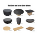 American Fyre Designs Cosmopolitan Round Fire Table Stones Vinyl Cover And Burner Cover Options
