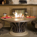 American Fyre Designs Fiesta Dining Fire Table In An Indoor Sample Set Up