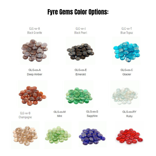 American Fyre Designs Fiesta Fire Table Fyre Gems Color Options