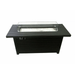 Az Patio Heaters Black Mocha 54 Inch Rectangle Fire Pit Table With Windscreen And Fire Glass Without A Flame On A White Background