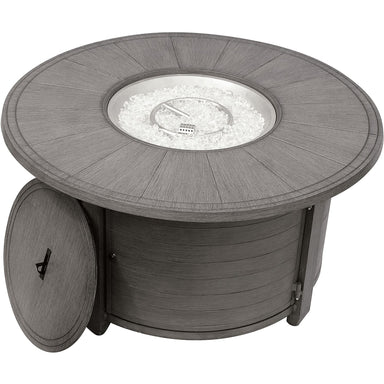 AZ Patio Heaters Brush wood Round Aluminum Fire Pit Table FS-2017-FPT - In white back ground