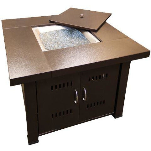 AZ Patio Heaters Hammered Bronze Outdoor Fire Pit Table - GS-F-PC Gas Fire Pit AZ Patio Heaters - Open top | White background