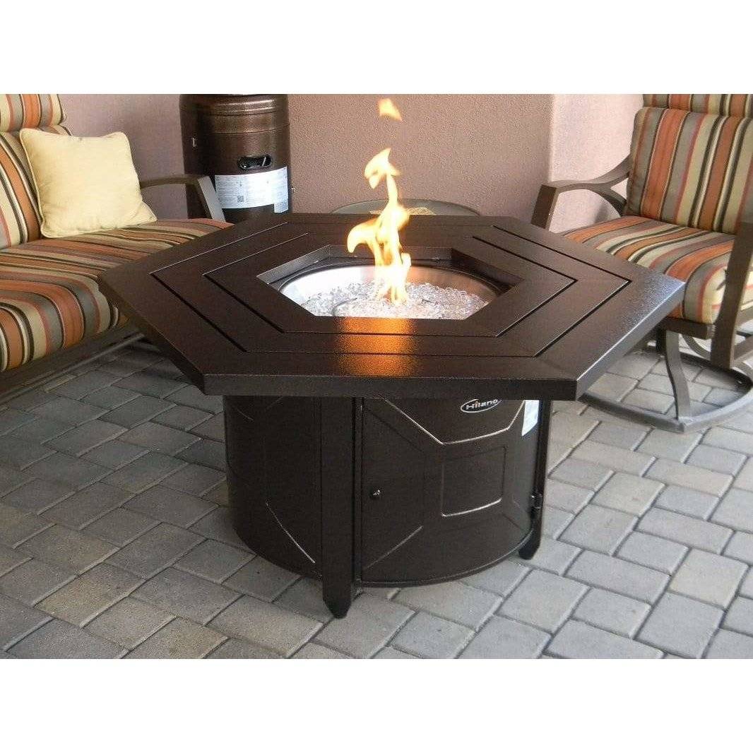 AZ Patio Heaters Hammered Hammered Bronze Hexagon Fire Pit Table F-HEX-FPT - Outdoor inspired shot