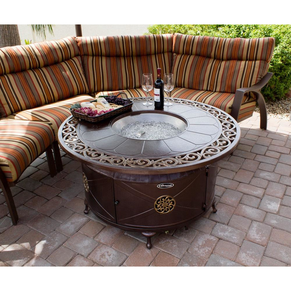 AZ Patio Heaters Round Decorative Aluminum Fire Pit Table - F-1201-FPT - Outdoor inspired shot