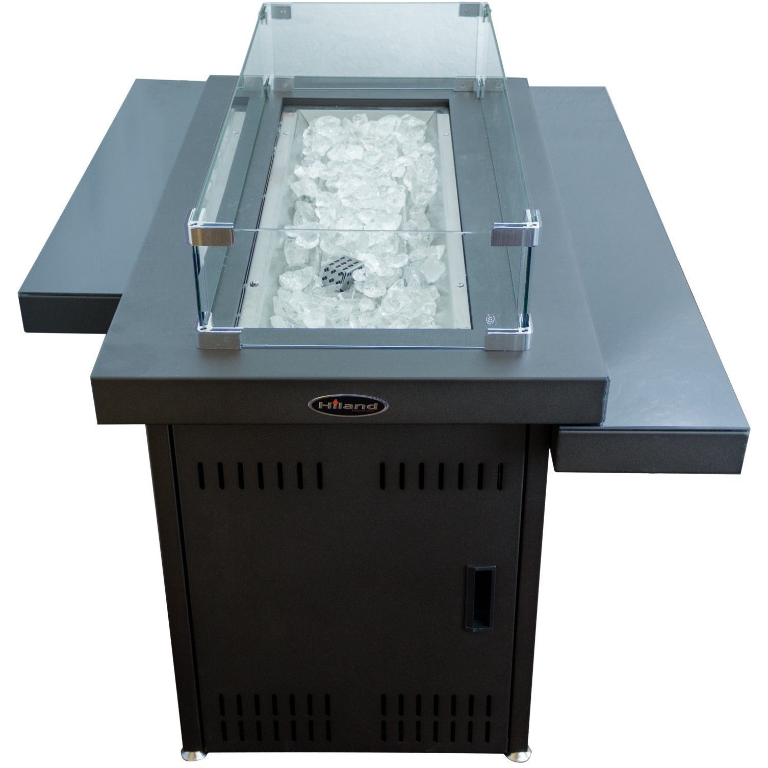 AZ Patio Heaters Two Tier Rectangular Glass Fire Pit Table - Sample product shot in white background