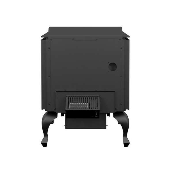 Back View Of Legend III Wood Stove With Blower On A White Background