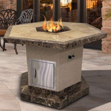 Cal Flame Fire Pit FPT-H1050T On An Outdoor Set Up