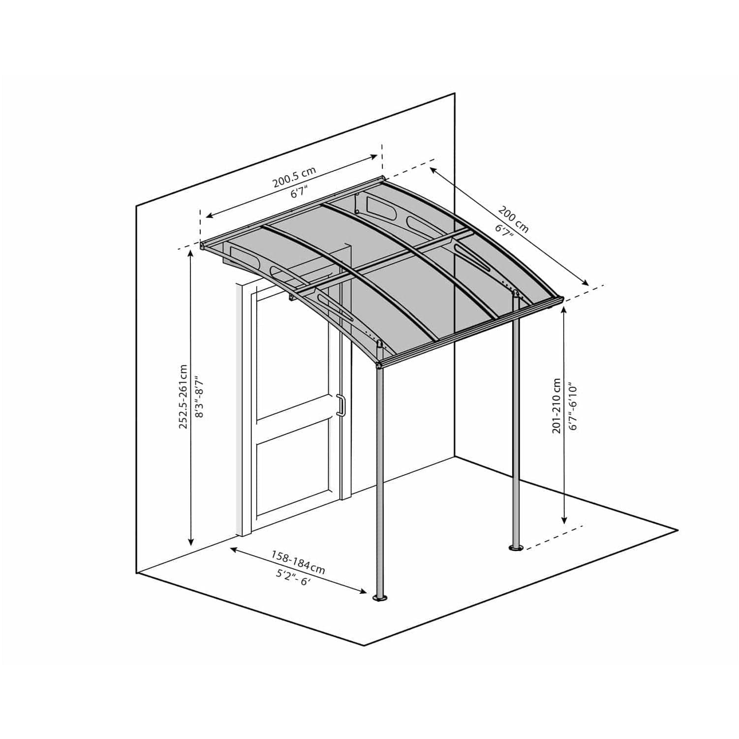 Canopia by Palram Vega 2000 Awning 2x2m - In Stock Awning Canopia by Palram 