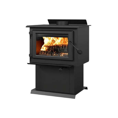 Century Heating FW2800 Wood Stove CB00021 Side VIew With Flames