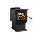 Century Heating S250 Wood Stove Cb00025 In White Background Side View With Flame