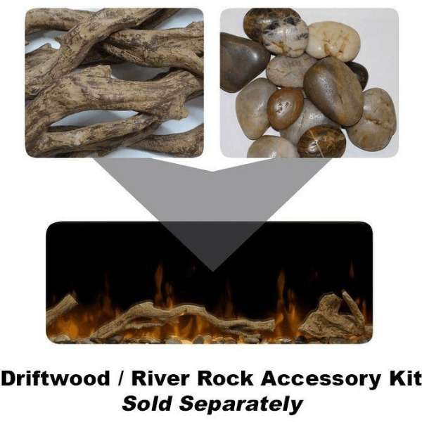 Dimplex Ignite Xl 74 Inch Linear Electric Fireplace Driftwood And River Rocks As Optional Accessories