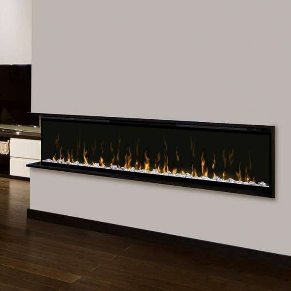 Dimplex Ignite Xl 74 Inch Linear Electric Fireplace Installed In The Corner Of The Wall