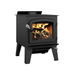 Drolet Austral III Wood Stove Right View With Flame On A White Background