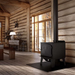 Drolet Black Stag Ii Wood Stove Db03411 In Lifestyle Set up