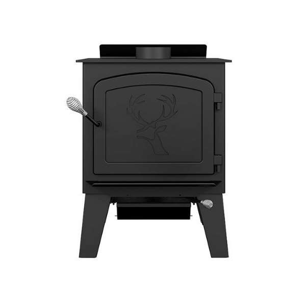 Drolet Black Stag Ii Wood Stove Db03411 In White Background Closed Door
