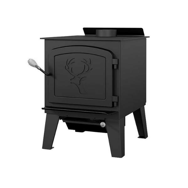 Drolet Black Stag II Wood Stove DB03411 l Fire Pit Surplus