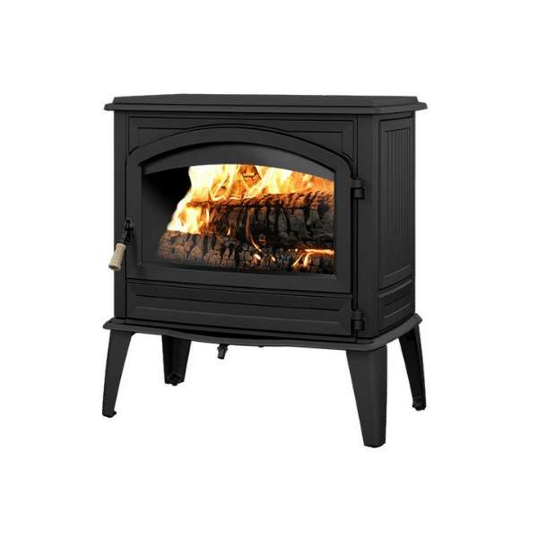 Drolet Cape Town 1800 Cast Iron Wood Stove Db04900 In White Background Side View