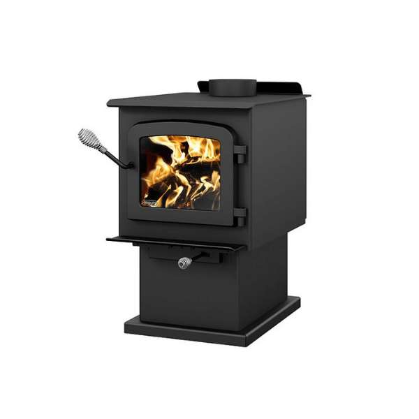 Drolet Escape 1200 Wood Stove DB03182 With Flame Side View 
