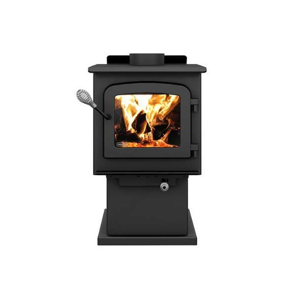 Drolet Escape 1200 Wood Stove DB03182 With Flame Front View