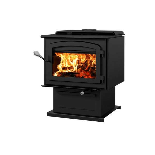 Drolet Escape 2100 Wood Stove Db03129 In White Background Side View