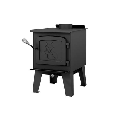 Drolet Fox Wood Stove Left Side View On A White Background