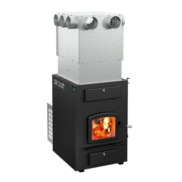 Drolet Heat Commander Wood Furnace Df02003 In White Background Side View