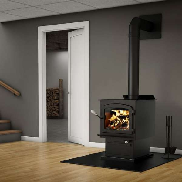    Drolet Myriad III Wood Stove With Blower And Flame