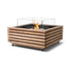 Ecosmart Fire Base 30 Fire Pit In Teak With Flame On White Background