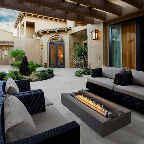 Fire Pit Wind Guard Installed Outdoors
